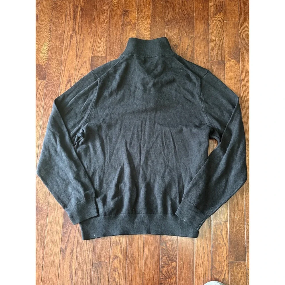 J.Crew Mens Black 100% Cotton Quarter Zip Sweater Mock Neck XL BF091 NWT